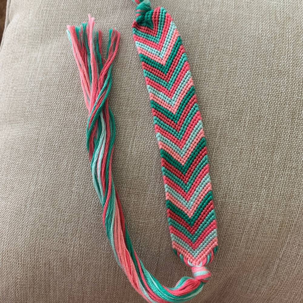 Watermelon Chevron Braided Bracelet